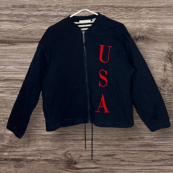 Vintage Chaus USA Blue Quilted 100% Cotton
Zip Up Jacket Large HTF EUC SIZE M - Picture 1 of 5
